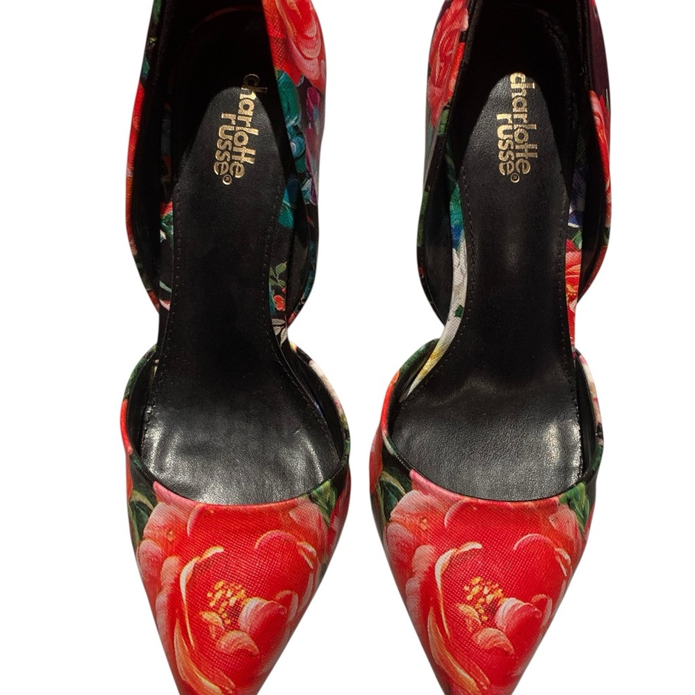 CHARLOTTE RUSSE GORGEOUS ROSETTE HEELS🩷EXCELLENT CONDITION!! - Picture 2 of 5